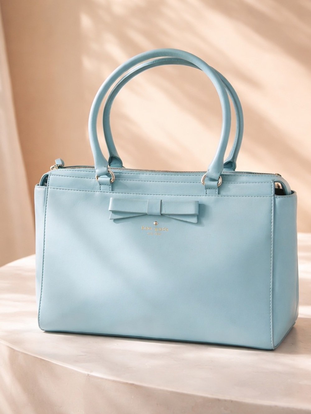 Kate Spade Robin Egg Blue Tallow Court Jennifer Leather Satchel